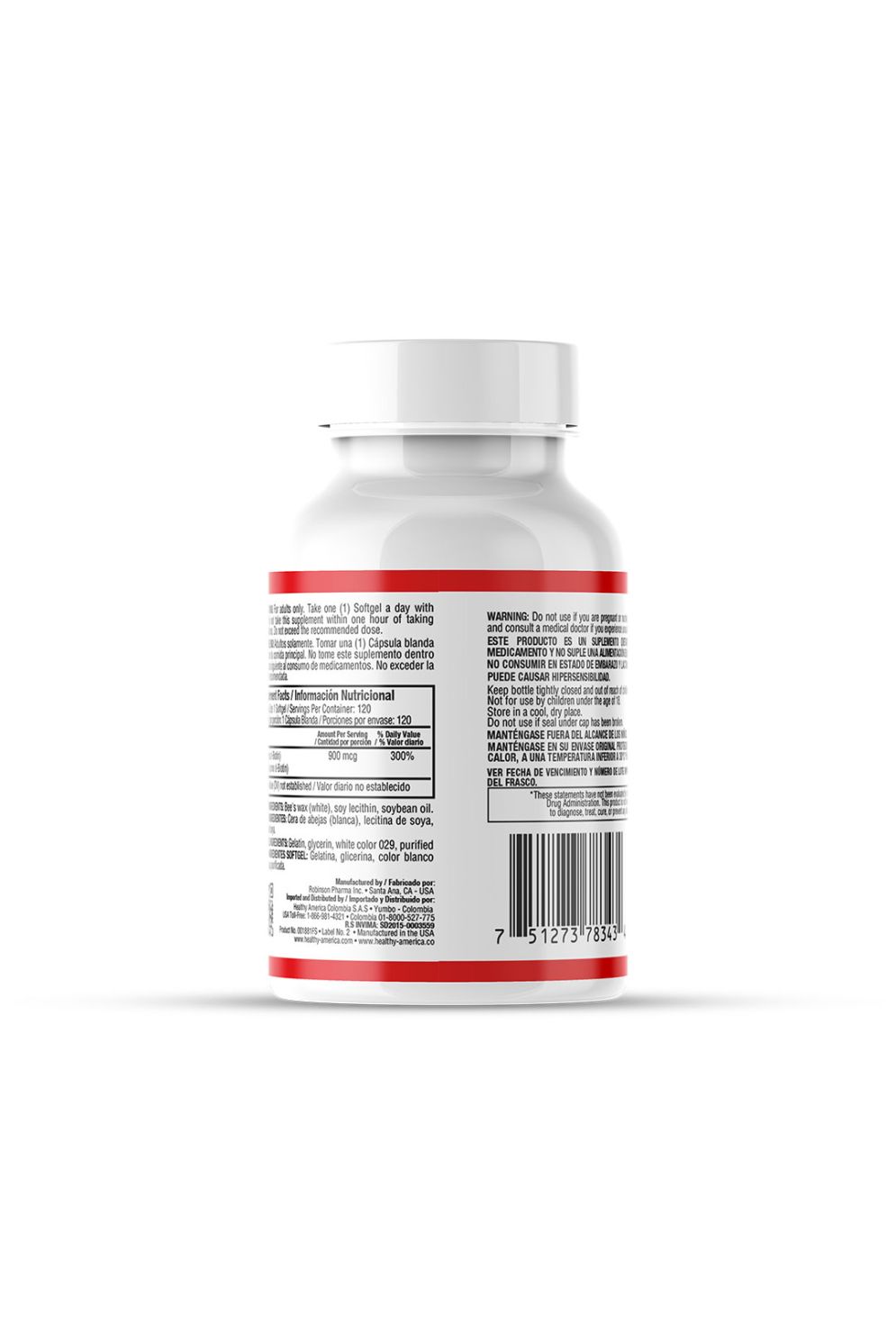 Biotin 900mcg 120 Softgels - Imagen 2